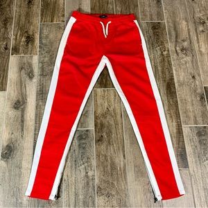 Kayden K Track Pants: Medium 30-34W in Red & White